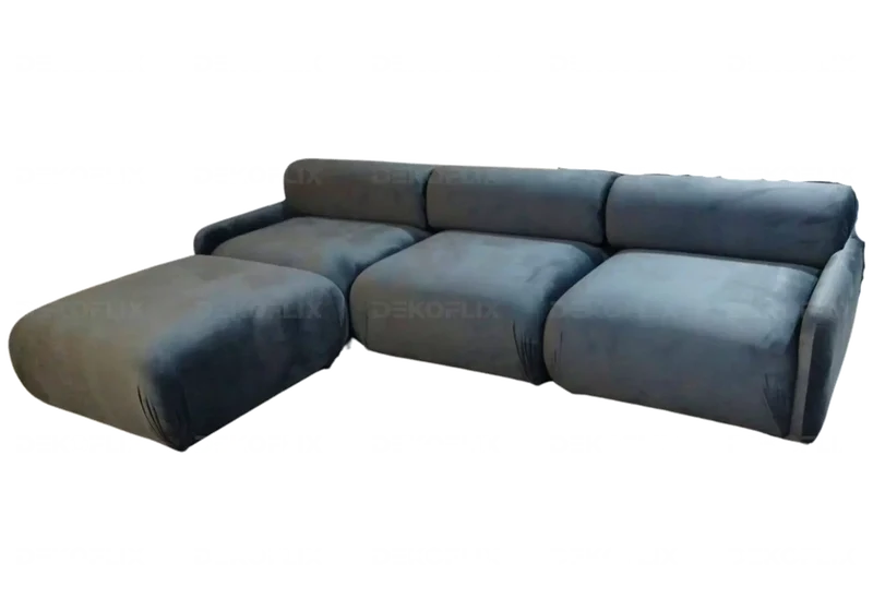 Canapé angle modulable velours anthracite - Yony