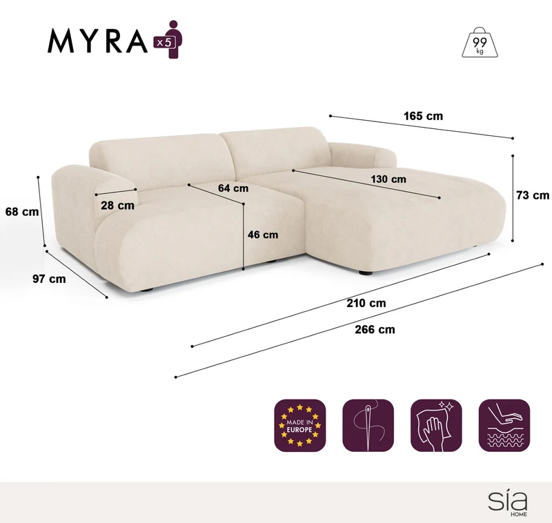 Canapé Petit Angle Droit Myra