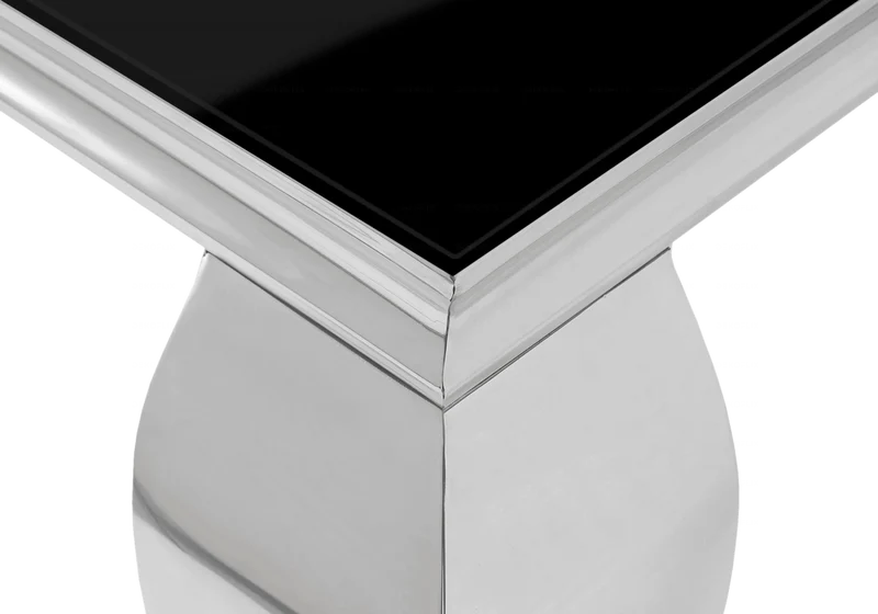 Meuble TV verre noir design argent - Neo