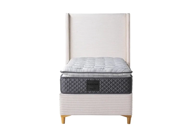 Lit coffre velours beige - Hedi