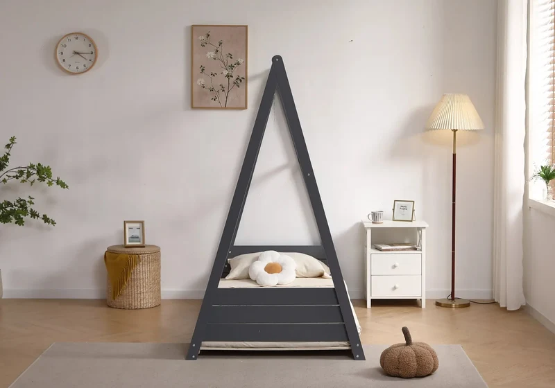 Lit cabane enfant bois gris - Joye