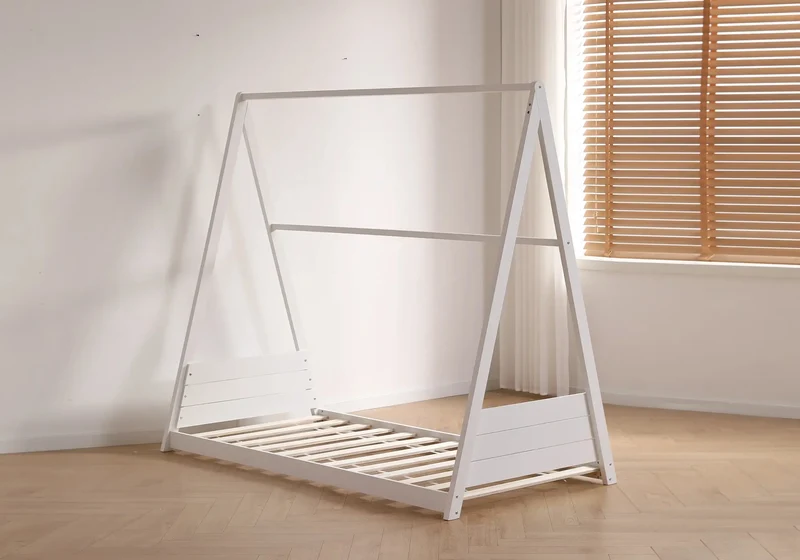 Lit cabane enfant bois blanc - Joye