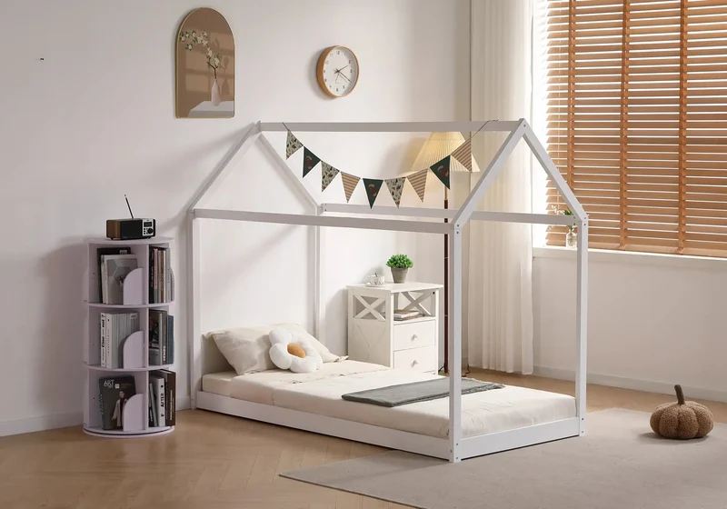 Lit cabane enfant bois gris - Erva