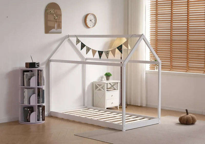 Lit cabane enfant bois blanc - Erva