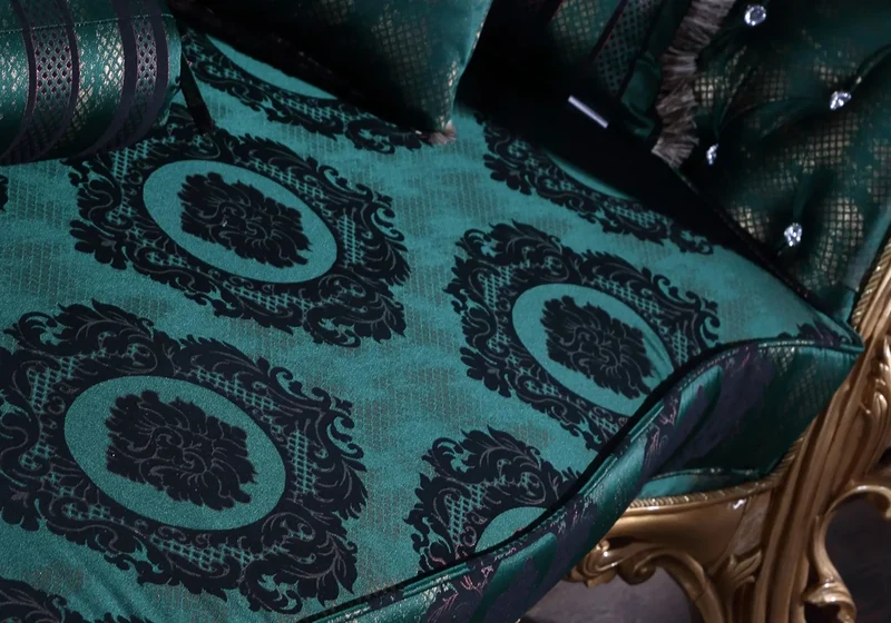 Ensemble canapé baroque vert ŞEHRAZAT