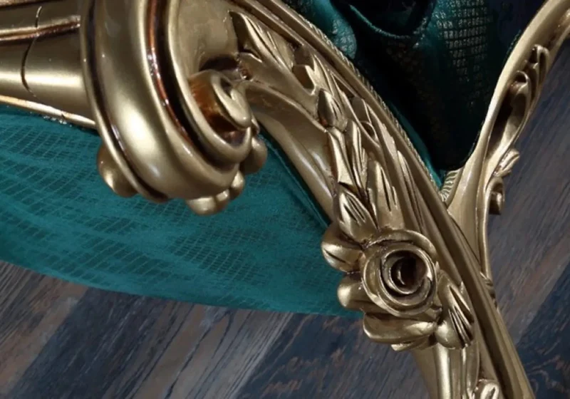 Ensemble canapé baroque vert ŞEHRAZAT
