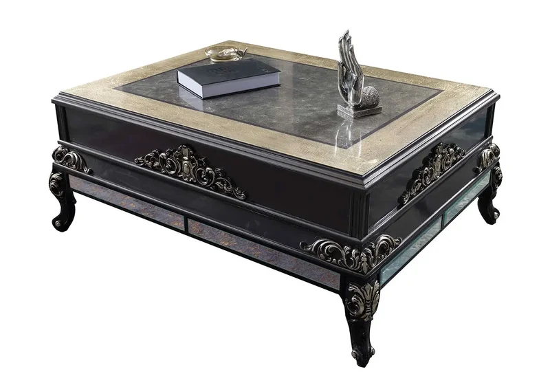 Ensemble canapé baroque gris GIZA