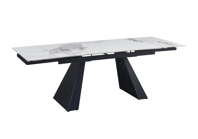 Table extensible noir marbre blanc - Como