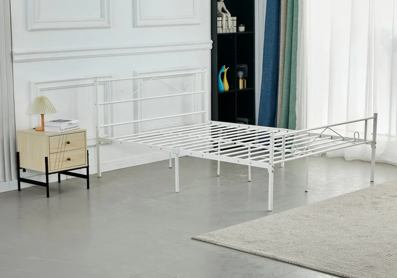 Lit pas cher en métal blanc - Eco