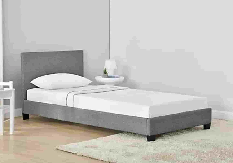 Lit double tissu gris - Soft