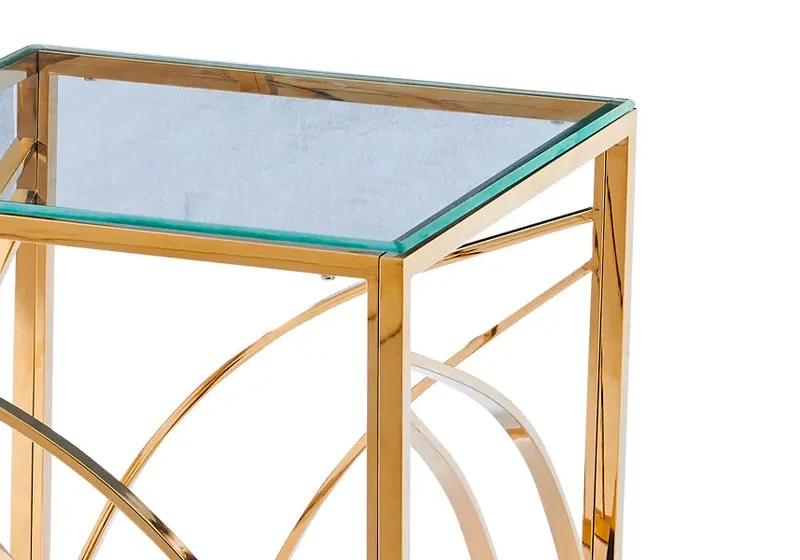 Petite table dorée en verre - Lexie