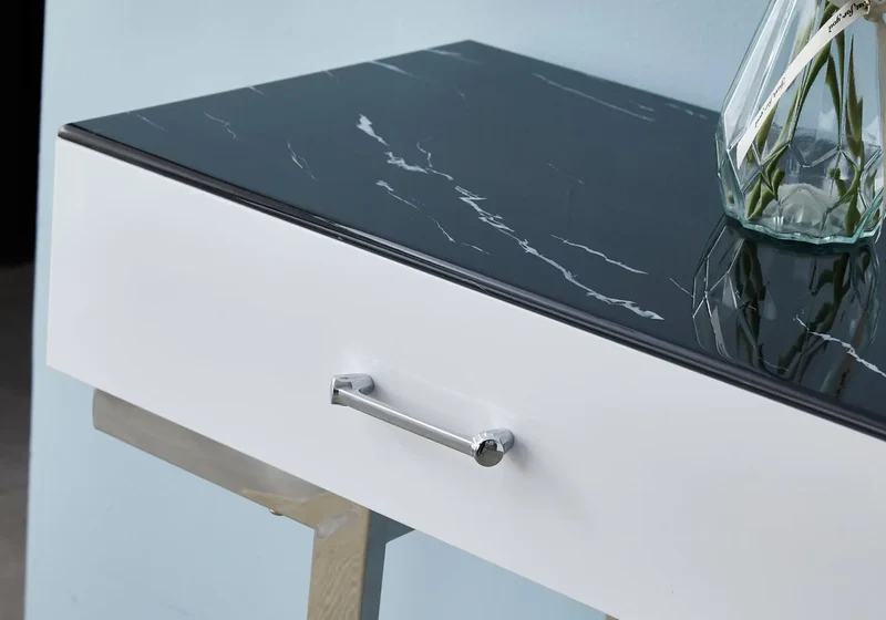 Console coiffeuse marbre noir - Lena
