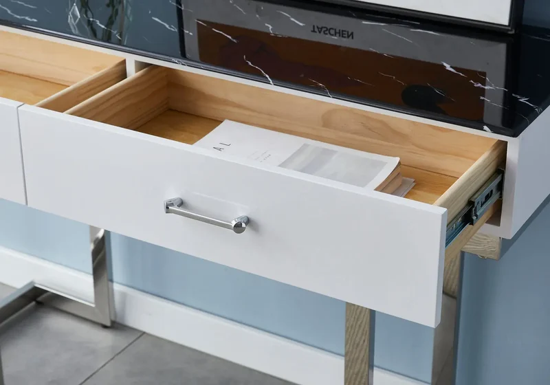 Console coiffeuse marbre noir - Lena