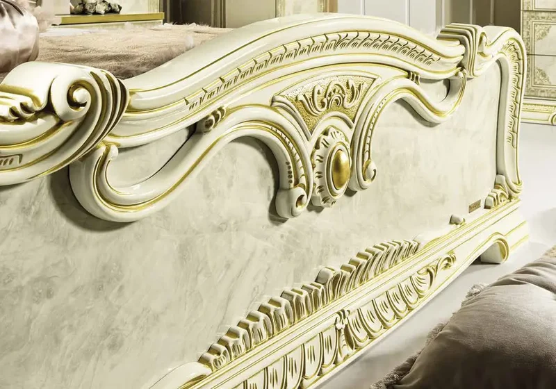 Chambre complète baroque laqué or ivoire KOBA