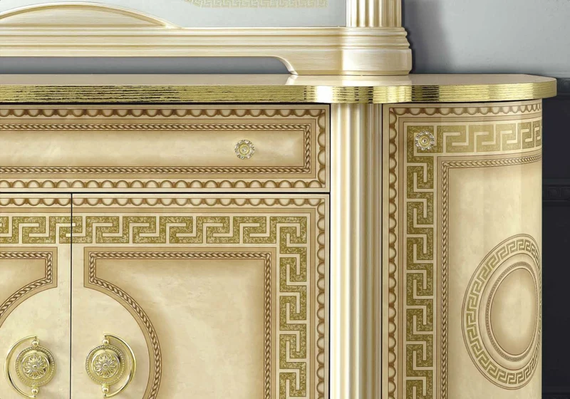 Espace TV baroque ivoire et or versace – IMPERIA