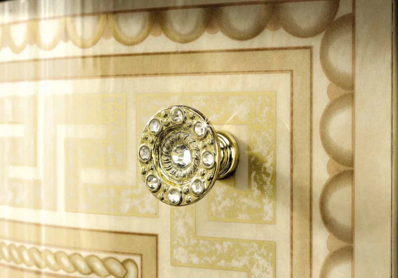 Espace TV baroque ivoire et or versace – IMPERIA