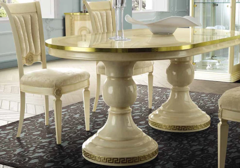 Espace TV baroque ivoire et or versace – IMPERIA