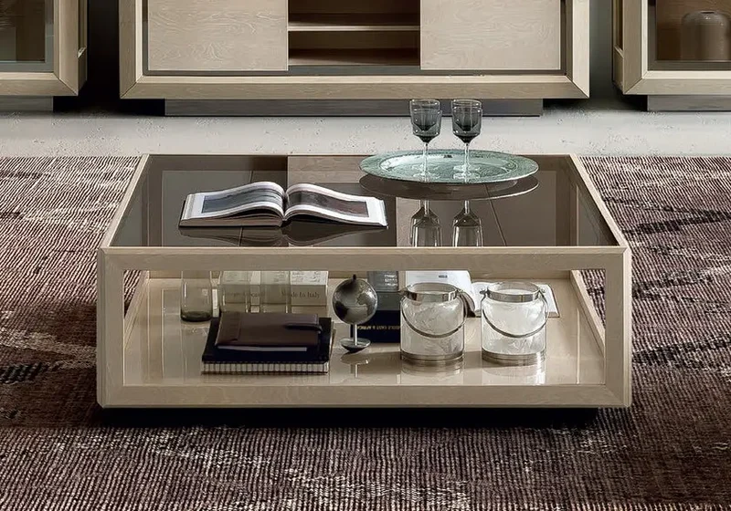 Ensemble meuble TV sable laquée PURA