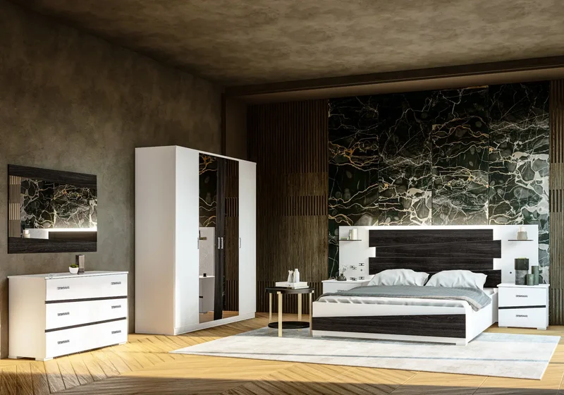 Chambre complète laquée blanc ERNY