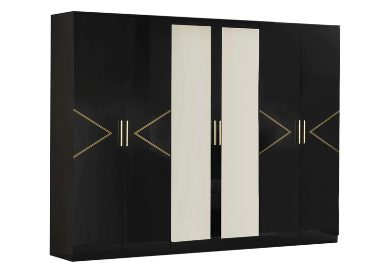 Chambre complète laquée noire et dorée - NOX