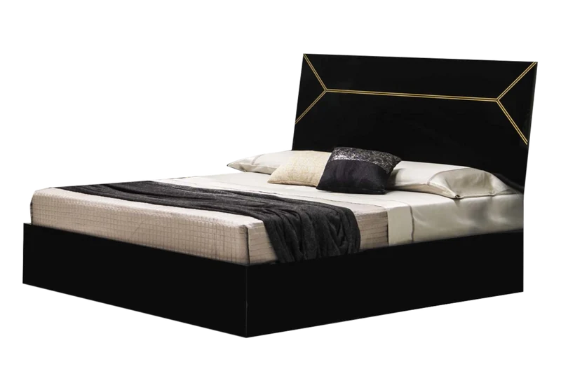 Chambre complète laquée noire et dorée - NOX