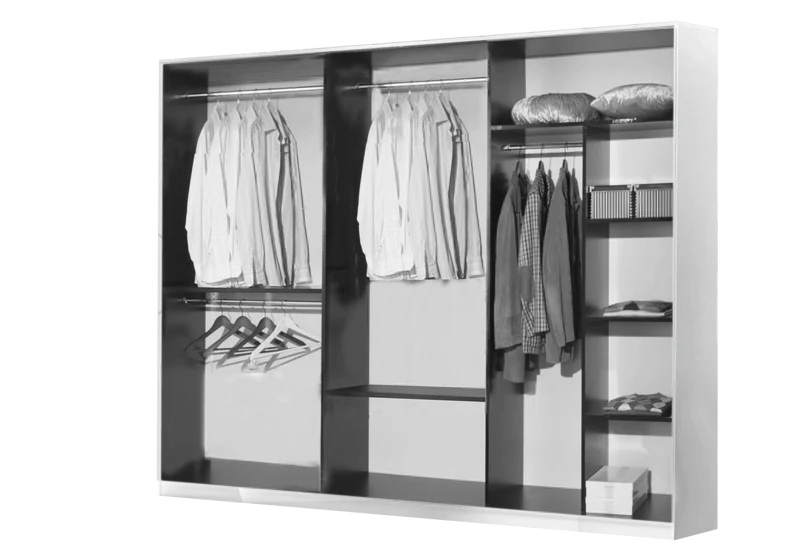 Chambre complète laquée blanche et argentée - NOX
