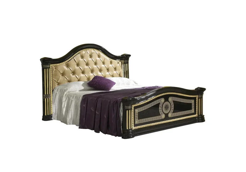 Chambre complète capitonnée laquée noir or ROBBY
