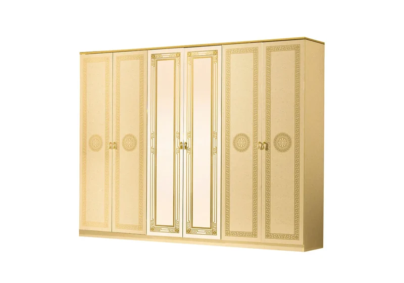 Chambre complète capitonnée laquée beige or ROBBY