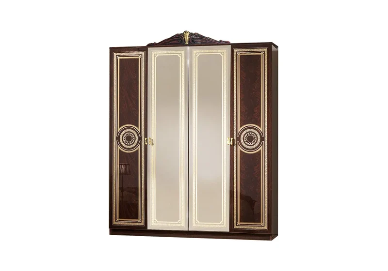 Chambre complète capitonnée laquée acajou LOIS