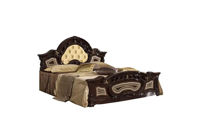 Chambre complète capitonnée laquée acajou LOIS
