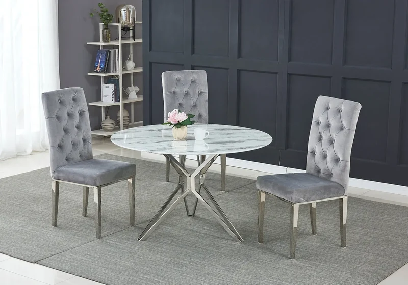 Table ronde marbre blanc - Iva