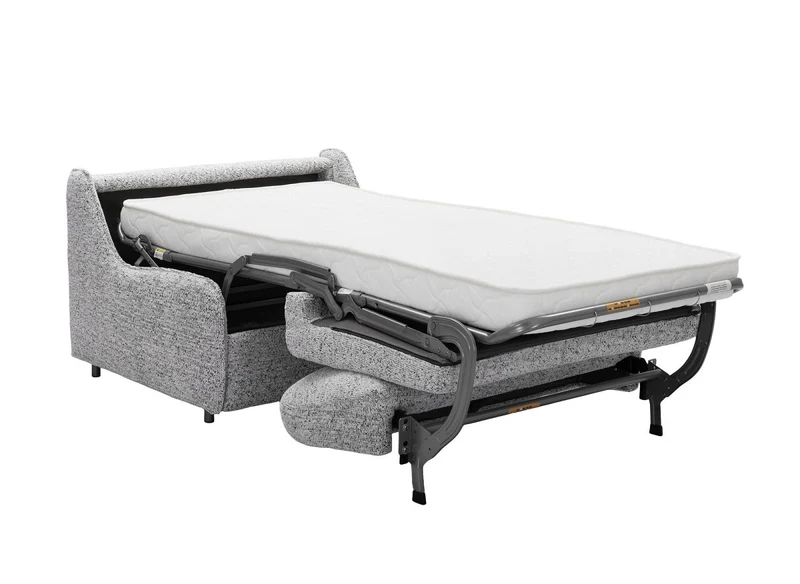Canapé convertible express 1 place en tissu bouclette gris IMELDA