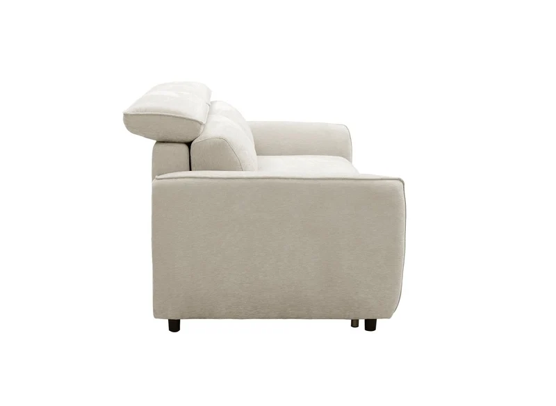 Canapé convertible express 3 places en tissu texturé beige - matelas 17 cm - JACINTHE