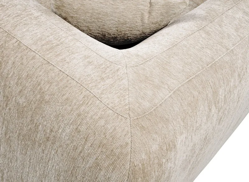 Canapé d'angle 4 places en velours chiné taupe RAMIRO