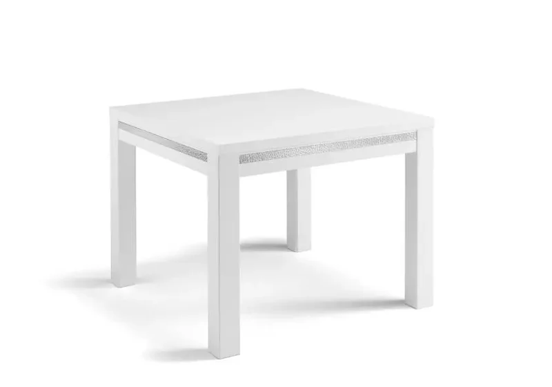Salle à manger laqué blanc led ROMA Crome