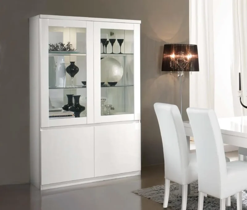 Salle à manger laqué blanc led ROMA