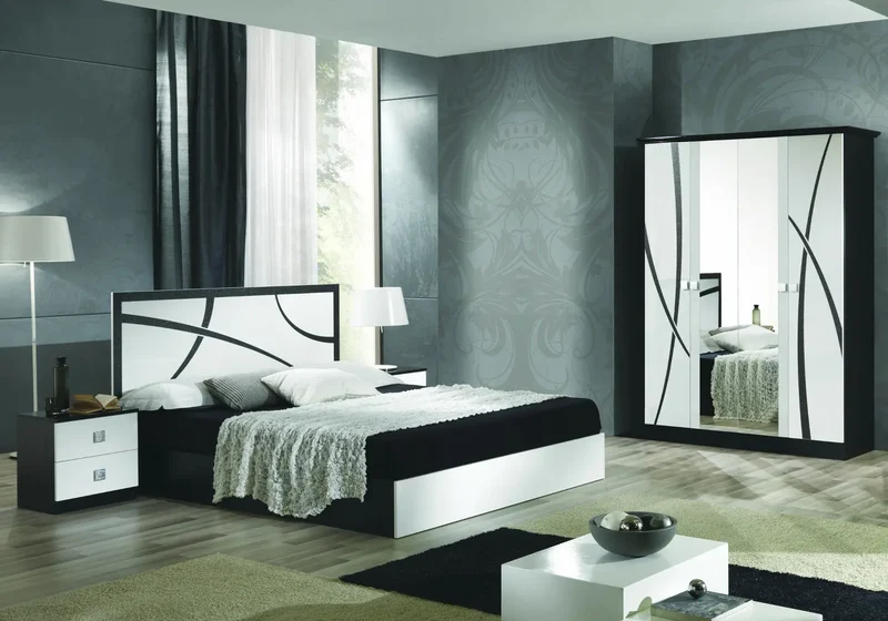 Chambre complète noir blanc MILANO