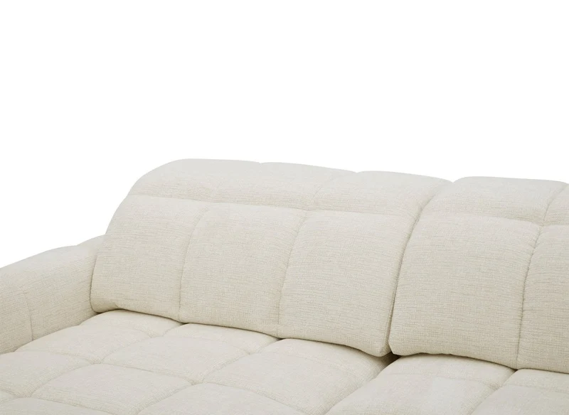Canapé d'angle relax électrique en velours chiné beige DANIA -Angle gauche