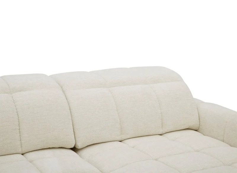 Canapé d'angle relax électrique en velours chiné beige DANIA -Angle droit