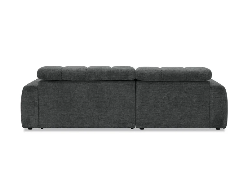 Canapé d'angle relax électrique en velours chiné gris DANIA -Angle gauche
