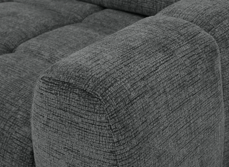 Canapé d'angle relax électrique en velours chiné gris DANIA -Angle gauche