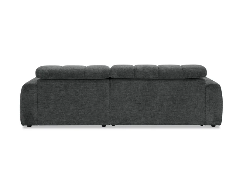 Canapé d'angle relax électrique en velours chiné gris DANIA -Angle droit