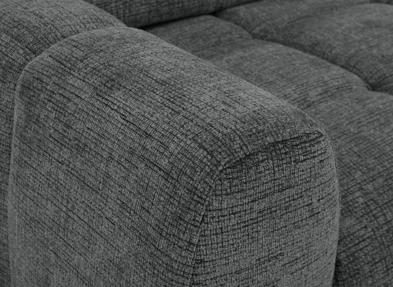 Canapé d'angle relax électrique en velours chiné gris DANIA -Angle droit