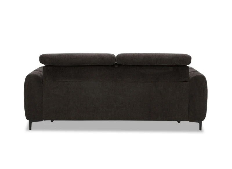 Canapé convertible express 3 places en velours texturé marron CALEB