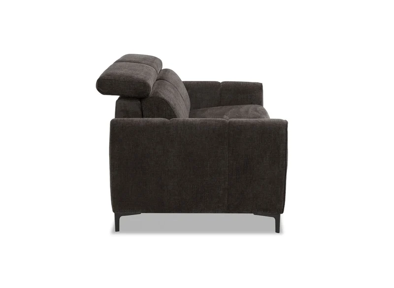 Canapé convertible express 3 places en velours texturé marron CALEB
