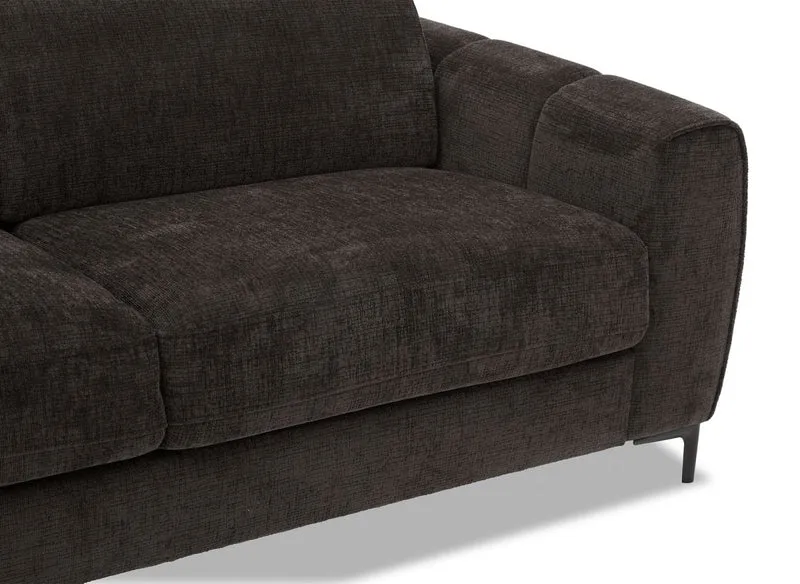 Canapé convertible express 3 places en velours texturé marron CALEB