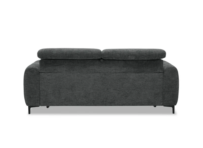 Canapé convertible express 3 places en velours texturé gris CALEB