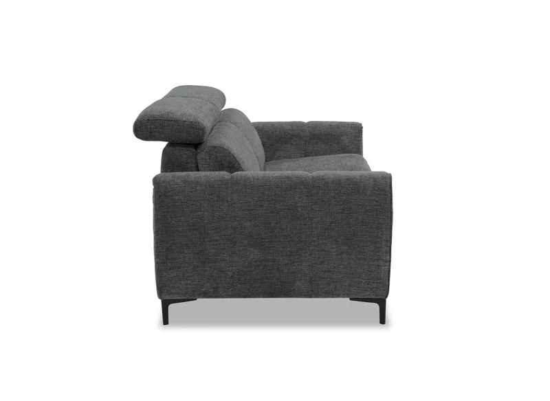 Canapé convertible express 3 places en velours texturé gris CALEB