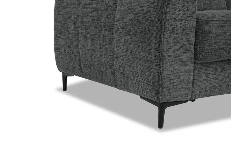 Canapé convertible express 3 places en velours texturé gris CALEB