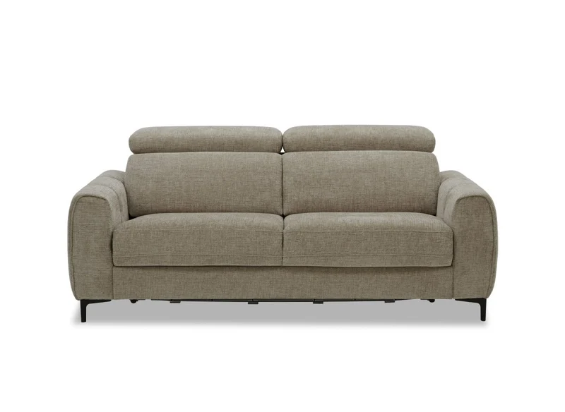 Canapé convertible express 3 places en velours texturé taupe CALEB